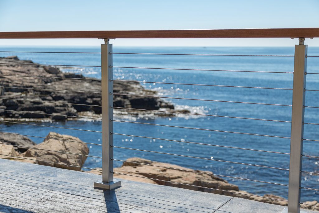 stainless steel railing on the coast