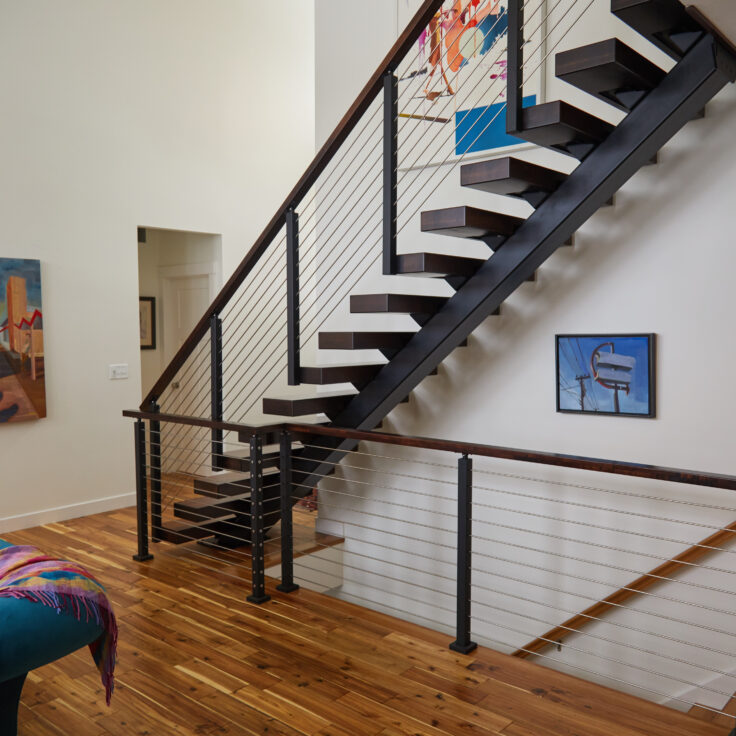 prefabricated staircase in modern home