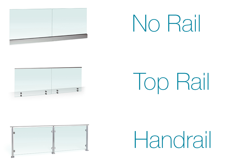 glass railing with handrail types