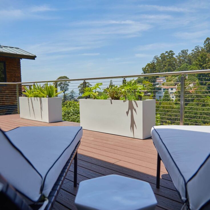 Deck Chairs with Cable Railing