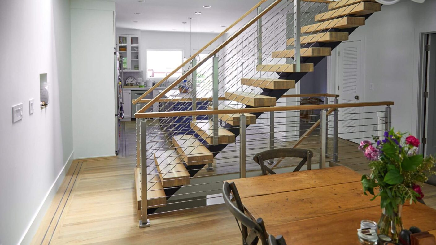 Floating Staircase with Thick Treads