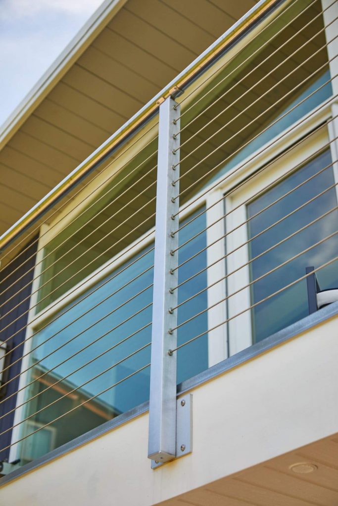 Side Mount Cable Railing Post on Balcony