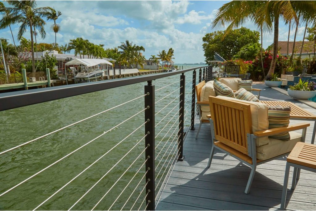 Black Cable Railing Waterfront Posts