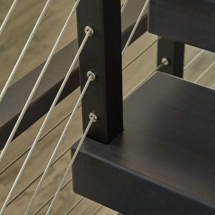 Close Up Rod Railing Inset Post