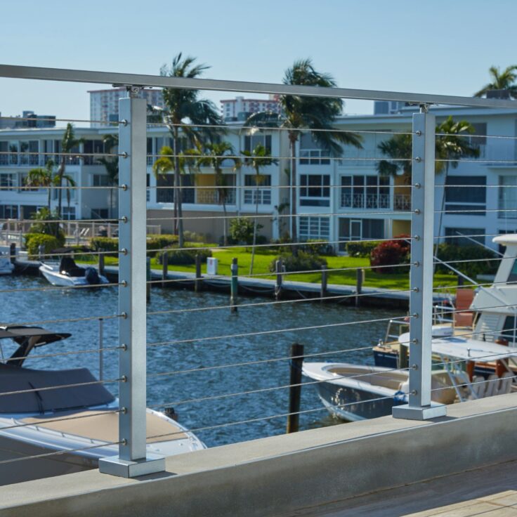 Cable Railing and Posts with Boats