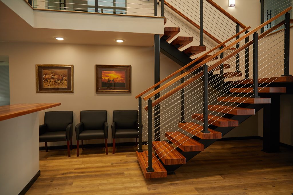 office switchback modern stairs