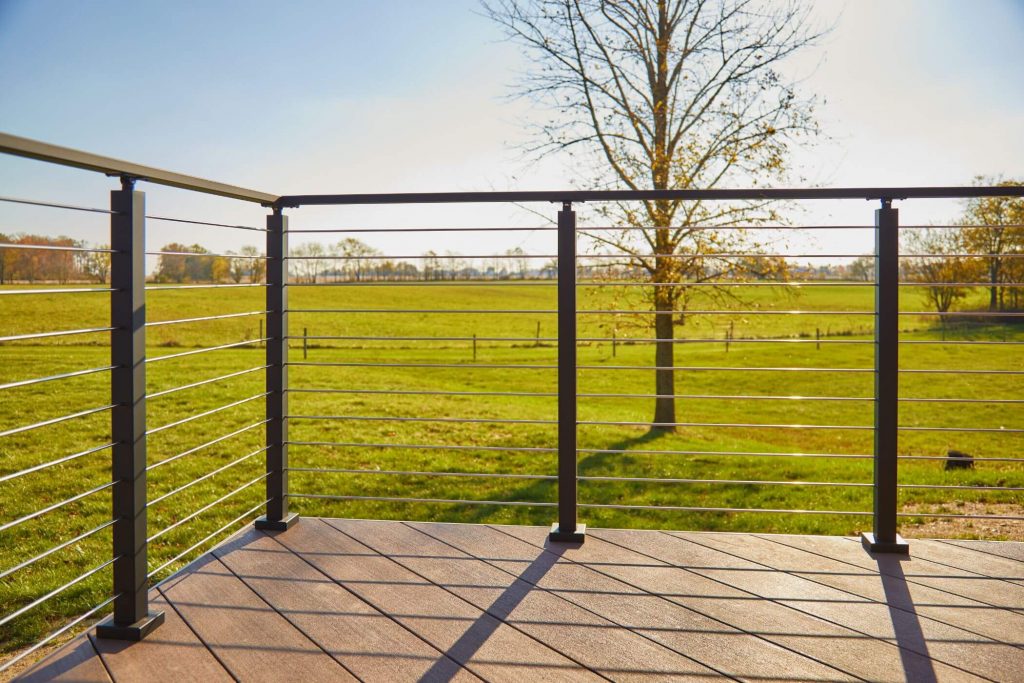 Rod railing in Ohio rural setting