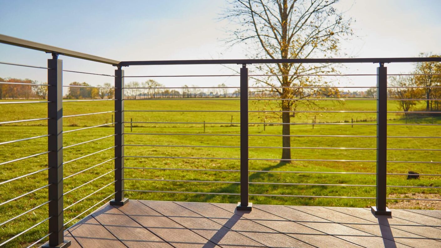 Rod railing in Ohio rural setting