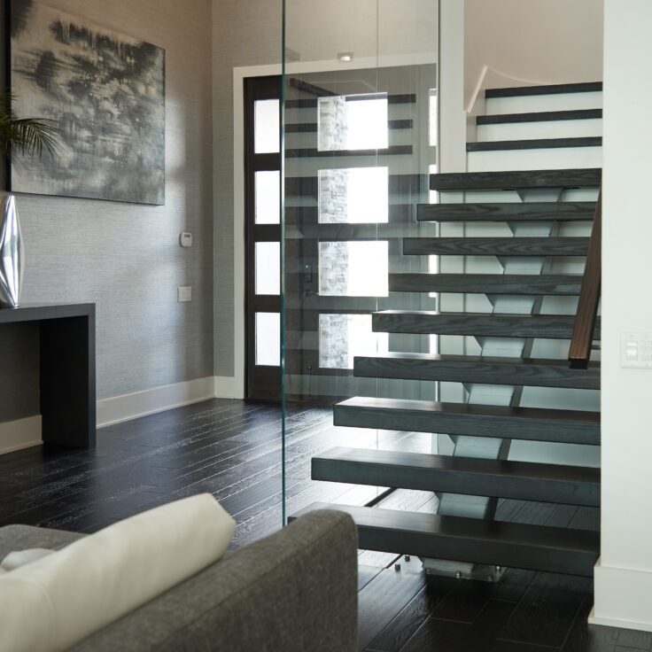 Glass Railing Floating Stair