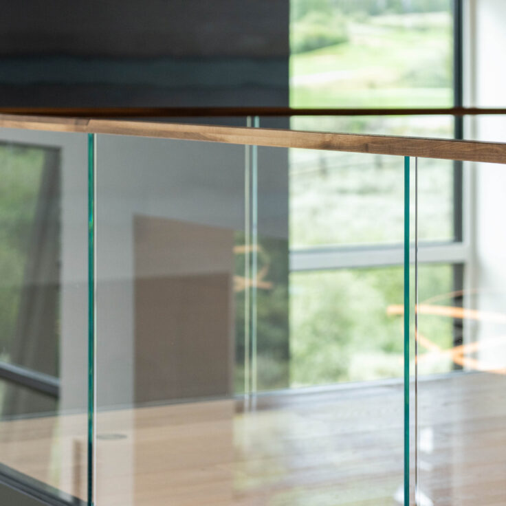 Indoor Glass Railing New Construction Home